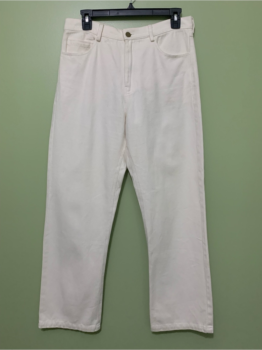 Emerson Fry Stovepipe Ivory Cream Hemp Cotton Jeans 29